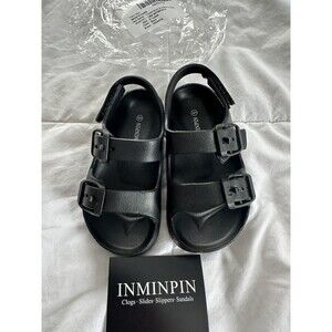 Inminpin Toddler Kids Buckle Sandals w/ Open Toe & Adjustable Back Strap Size 6